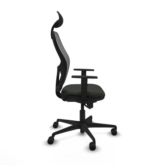 PIQUERAS Y CRESPO Silla de oficina Jorquera con mecanismo Sincro, Tela Negra y Malla Gris