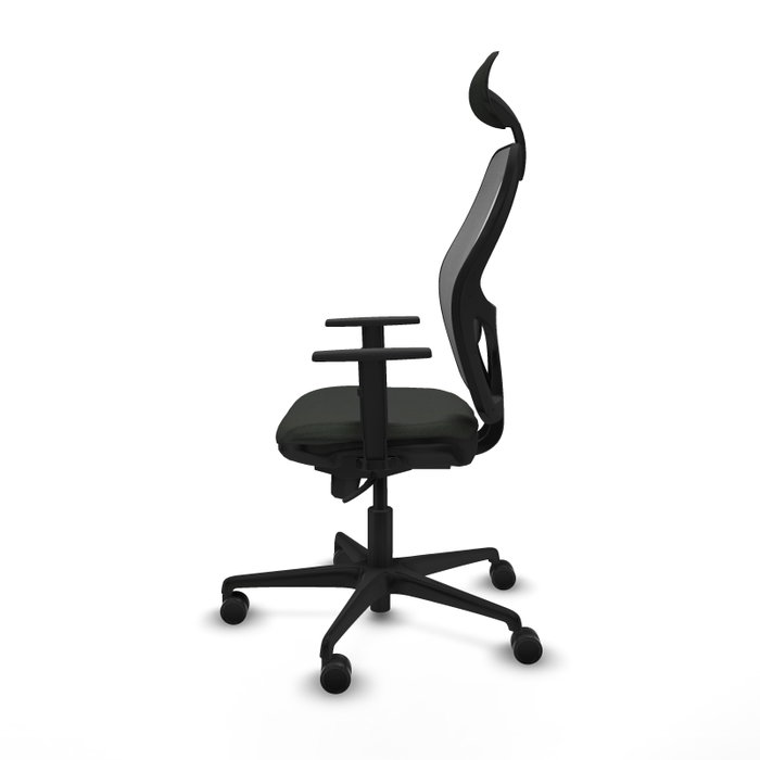 PIQUERAS Y CRESPO Silla de oficina Jorquera con mecanismo Sincro, Tela Negra y Malla Gris
