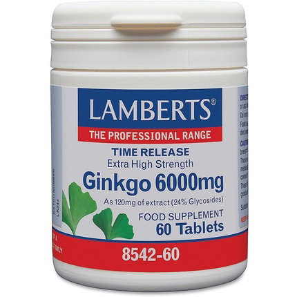 LAMBERTS Ginkgo Biloba 6000 mg 60 tabletas