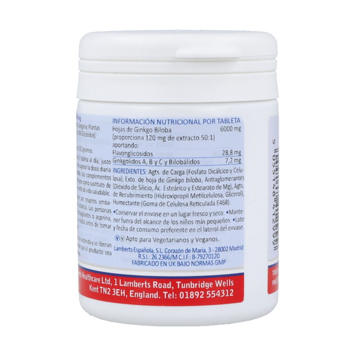 Lamberts Ginkgo Biloba 6000mg 60 Tabletas Lamberts Ginkgo Biloba 6000mg 60 Tabletas