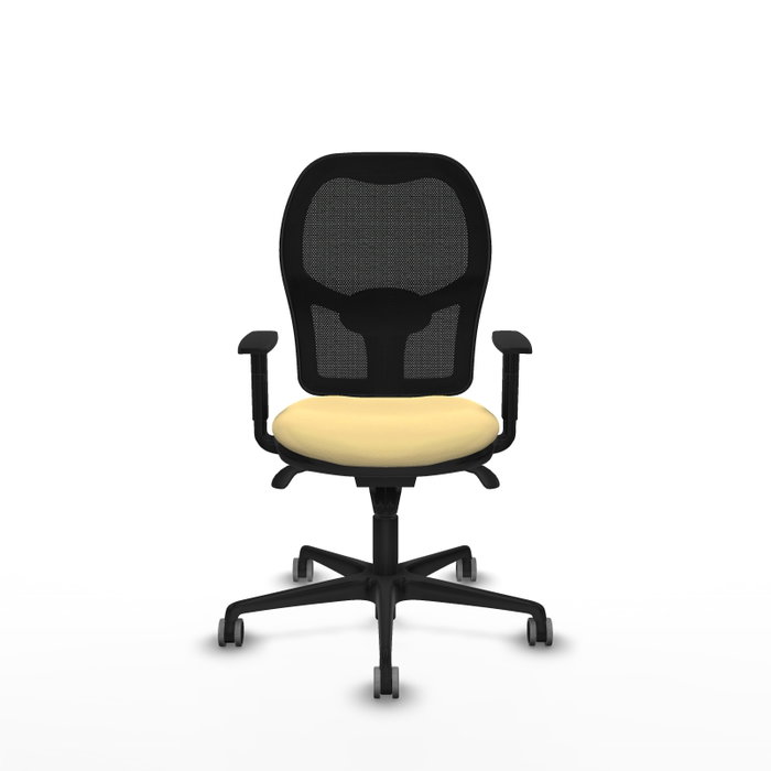 PIQUERAS Y CRESPO Silla de oficina Jorquera con mecanismo Sincro, Crema y Negro PIQUERAS Y CRESPO Silla de oficina Jorquera con mecanismo Sincro, Crema y Negro