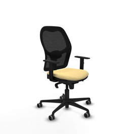 PIQUERAS Y CRESPO Silla de oficina Jorquera con mecanismo Sincro, Crema y Negro