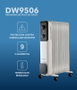 DAEWOO Radiador de aceite de 9 elementos 2000W en blanco/negro