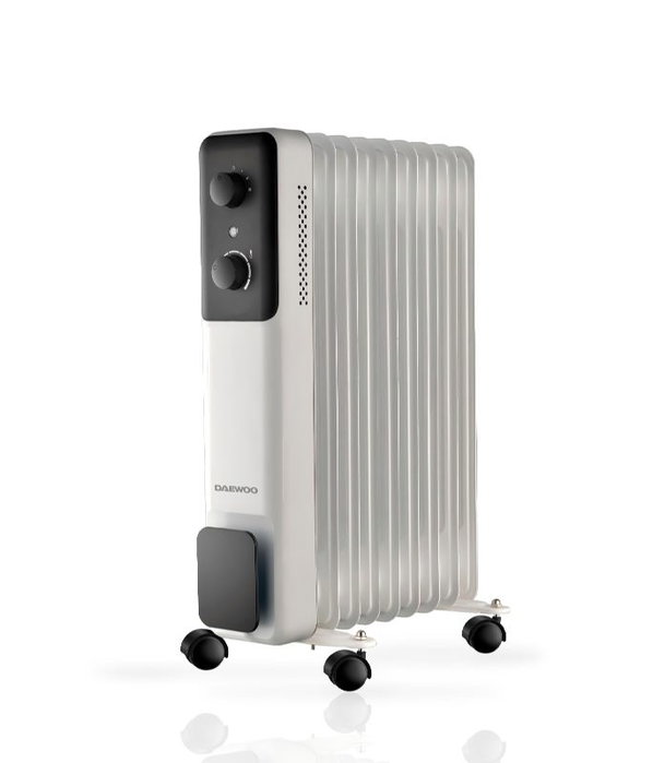 DAEWOO Radiador de aceite de 9 elementos 2000W en blanco/negro