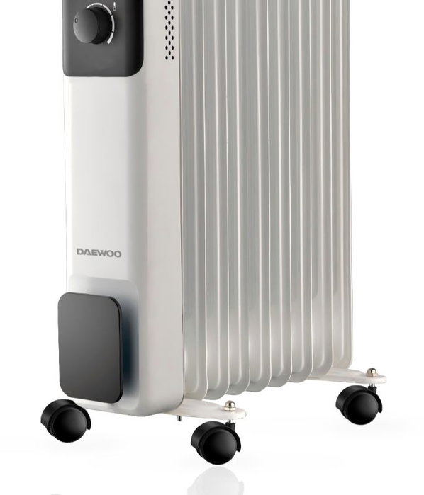 DAEWOO Radiador de aceite de 9 elementos 2000W en blanco/negro