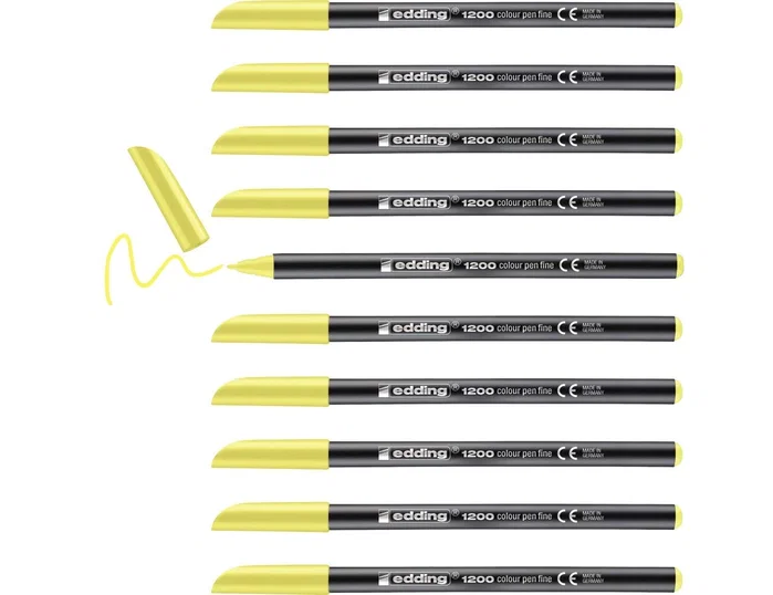 Edding Rotulador 1200 Amarillo Neón Punta Fina (Set de 10) Edding Rotulador 1200 Amarillo Neón Punta Fina (Set de 10)