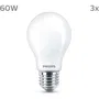 Philips Bombilla LED Clásica A60 E27 60W Blanco Cálido No Regulable Pack 3 Unidades