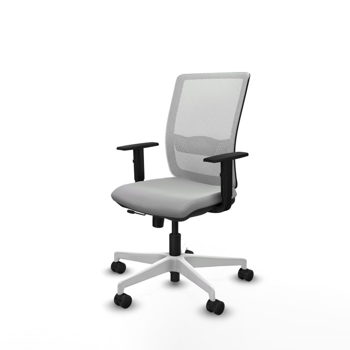 PIQUERAS Y CRESPO Silla de oficina Haches con mecanismo Sincro/Traslack Gris claro y Blanco