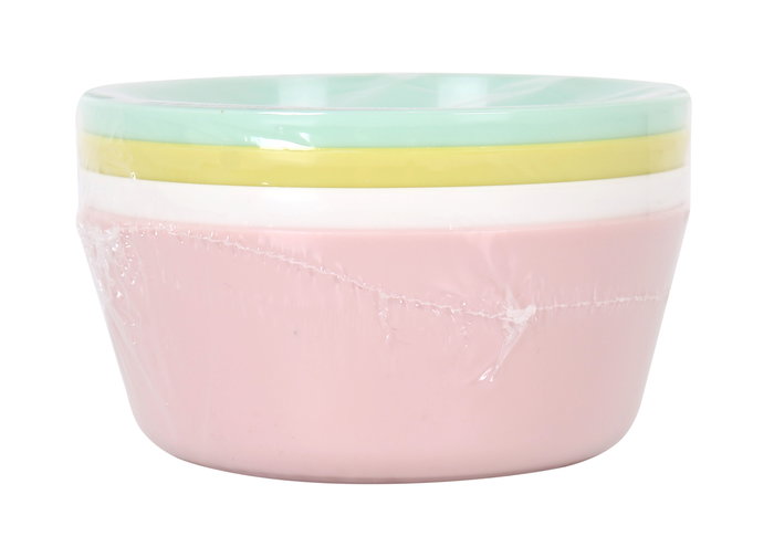 Dem Set-4 Bol Pp Pastel 12 cm (Ancho) x 5 cm (Alto) x 12 cm (Largo) (24 Unidades)