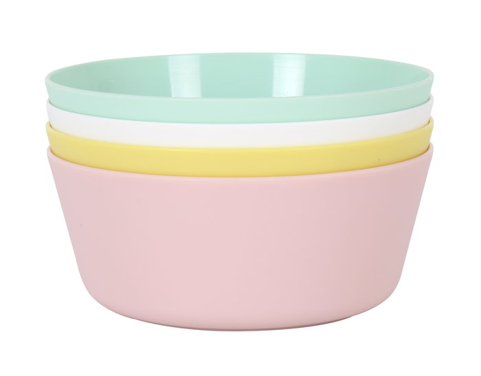 Dem Set-4 Bol Pp Pastel 12 cm (Ancho) x 5 cm (Alto) x 12 cm (Largo) (24 Unidades)