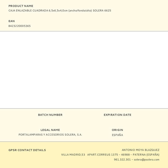 Edm Caja Enlazable Cuadrada 6,5x6,5x4,0cm (ancho/fondo/alto) Solera 6625 Con 9 Entradas Para Tubo Ø 25 Mm Negro