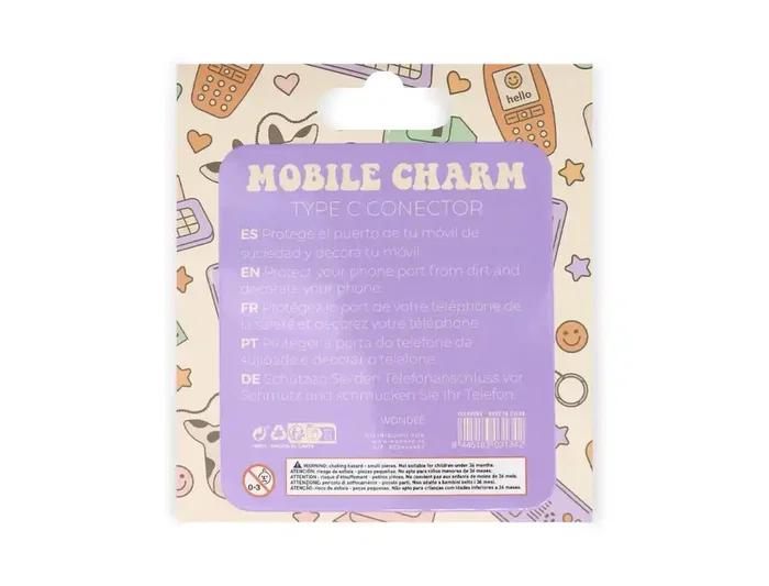 Wondee Protector de Puerto Charm Funny Tipo C Perro - Charm Decorativo y Protector Anti-Polvo para Móvil, Smartphone