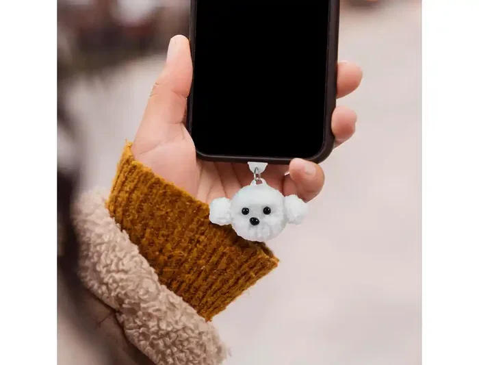 Wondee Protector de Puerto Charm Funny Tipo C Perro - Charm Decorativo y Protector Anti-Polvo para Móvil, Smartphone