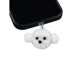 Wondee Protector de Puerto Charm Funny Tipo C Perro - Charm Decorativo y Protector Anti-Polvo para Móvil, Smartphone