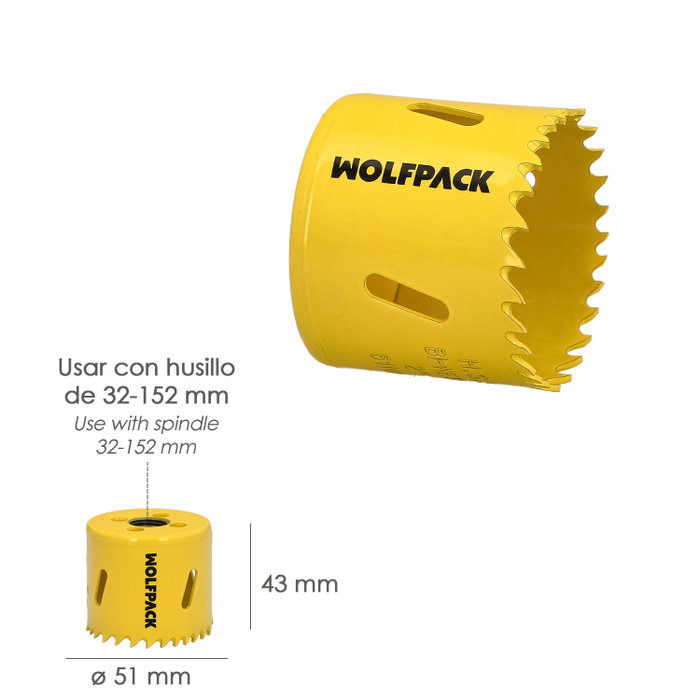 WOLFPACK LINEA PROFESIONAL Corona Sierra Bimetal Ø 51 mm WOLFPACK LINEA PROFESIONAL Corona Sierra Bimetal Ø 51 mm