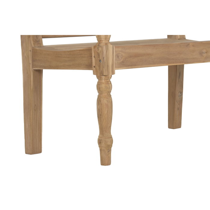 DKD Home Decor Banco de Teca Maciza 2 Plazas 100x47x90