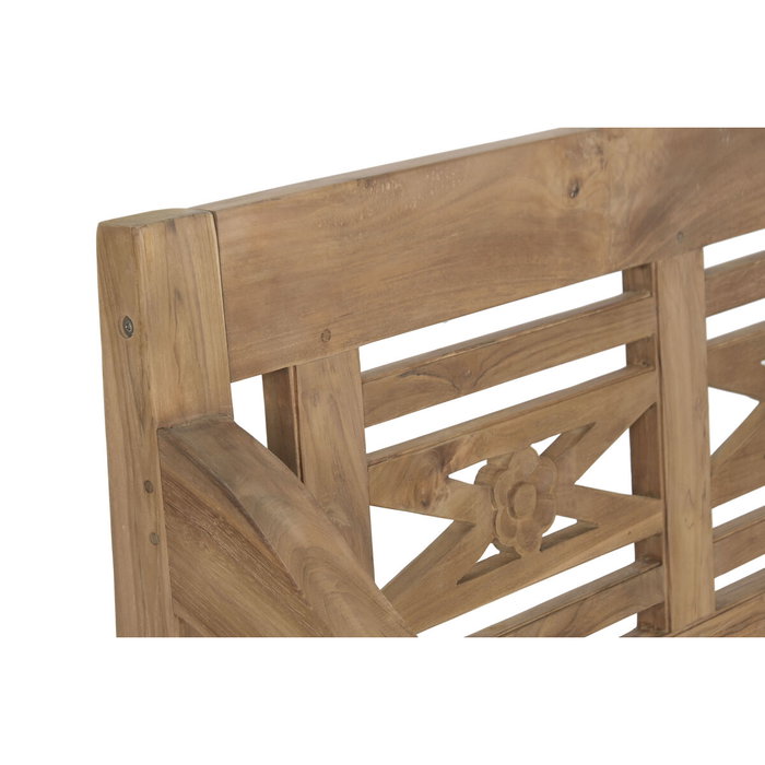DKD Home Decor Banco de Teca Maciza 2 Plazas 100x47x90