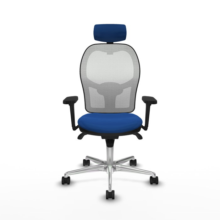 PIQUERAS Y CRESPO Silla de oficina Jorquera con mecanismo Sincro, Azul y Blanco PIQUERAS Y CRESPO Silla de oficina Jorquera con mecanismo Sincro, Azul y Blanco