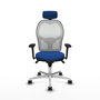 PIQUERAS Y CRESPO Silla de oficina Jorquera con mecanismo Sincro, Azul y Blanco
