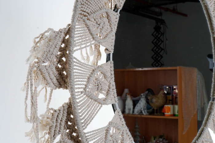 DKD Home Decor Espejo Boho Blanco 2 x 75 x 75 cm DKD Home Decor Espejo Boho Blanco 2 x 75 x 75 cm
