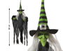 Figura Bruja Colgante Verde con Sombrero a Rayas 60cm