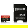 Transcend TS32GUSDHC10U1 Tarjeta microSDHC 32 GB UHS-I Clase 10 600x con Adaptador - Negro/Rojo