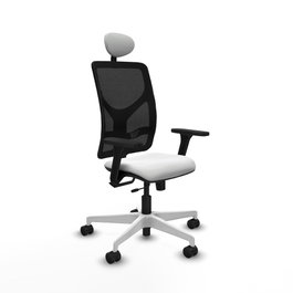 PIQUERAS Y CRESPO Silla de oficina Motilla con mecanismo Sincro/Traslack, Blanco y Negro