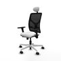 PIQUERAS Y CRESPO Silla de oficina Motilla con mecanismo Sincro/Traslack, Blanco y Negro