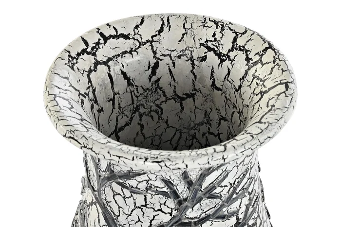 DKD Home Decor Jarrón de Cristal y Terracota Árbol Blanco 29x29x60 cm