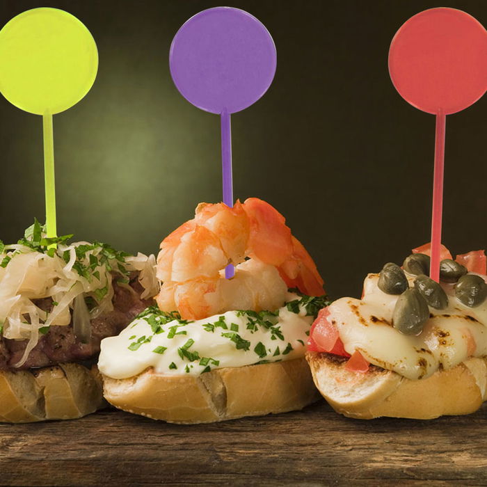 Pick and Drink Juego De 50 Pinchos Aperitivo Reutilizables De Colores 9,5 Cm