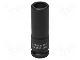 HÖGERT TECHNIK Llave de vaso de percusión HEX 17mm 1/2 pulgada larga