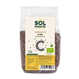 SOLNATURAL Semillas de Chía Bio 250gr Aporta Omega 3 Alimento Vegano