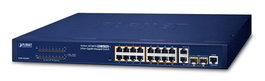 Planet FGSW-1816HPS Switch PoE+ Gestionado 16 Puertos 10/100TX con PoE 802.3at hasta 240W y 2 Gigabit TP/SFP Combo para Redes IPv6