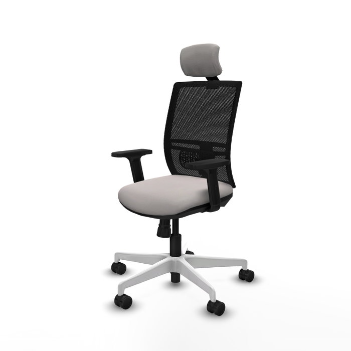 PIQUERAS Y CRESPO Silla de oficina Yunquera con mecanismo Sincro, Blanco y Negro PIQUERAS Y CRESPO Silla de oficina Yunquera con mecanismo Sincro, Blanco y Negro