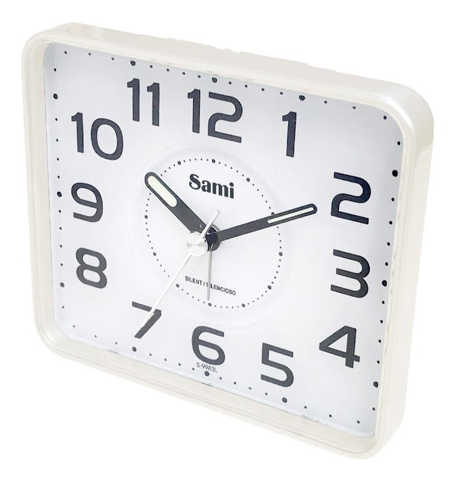 SAMI Despertador Mediano Cuadrado Plata