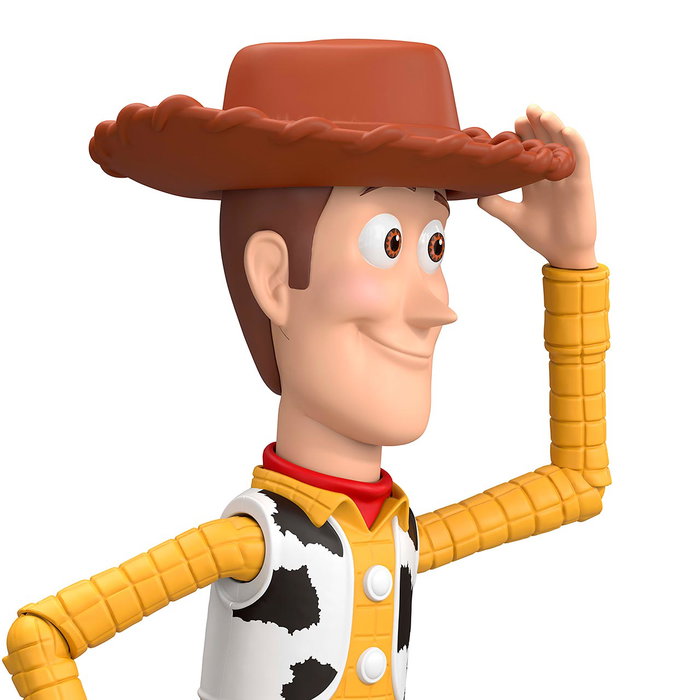 Mattel Figura de Acción Woody Toy Story JKv14, 14 Puntos de Articulación, Sombrero Extraíble, Juguete de Colección Disney Pixar