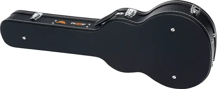 Estuche Rígido Tobago CURVED para Guitarra Eléctrica Tipo Les Paul, Piel Sintética Negra, Felpa Interior, Cierre Metálico
