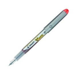 Pilot V Pen Silver Pluma desechable rojo metálico trazo 0,4mm