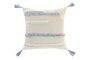 DKD Home Decor Cojín de Poliéster 45x45 con Aplicaciones Blanco y Azul (Pack de 2)