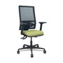 PIQUERAS Y CRESPO Silla Bormate con Mecanismo Asincro, Respaldo de Malla Negra y Asiento Verde Oliva con Brazos 2D