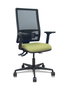 PIQUERAS Y CRESPO Silla Bormate con Mecanismo Asincro, Respaldo de Malla Negra y Asiento Verde Oliva con Brazos 2D