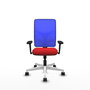 PIQUERAS Y CRESPO Silla de oficina Motilla con mecanismo Sincro, Rojo y Azul