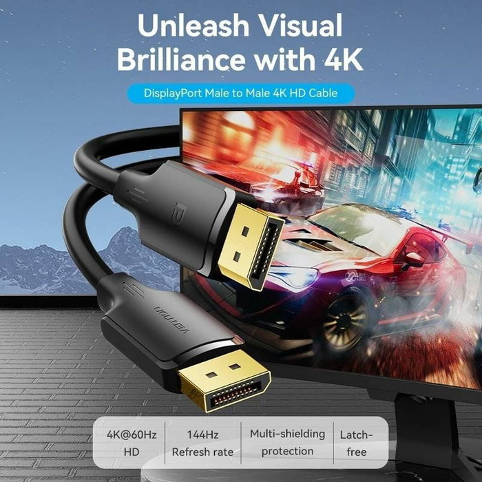 Vention Cable DisplayPort 1.2 Macho a Macho 5m Negro HAKBJ Vention Cable DisplayPort 1.2 Macho a Macho 5m Negro HAKBJ