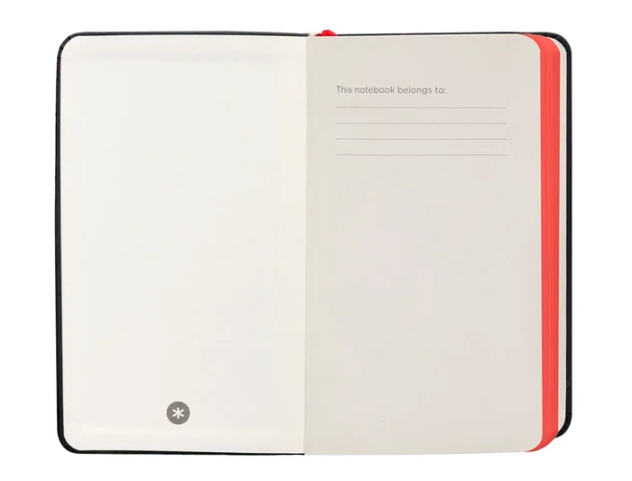 Antartik Cuaderno Tapa Dura A6 Hojas Rayas Negro y Rojo 100 Hojas 80 gr FSC