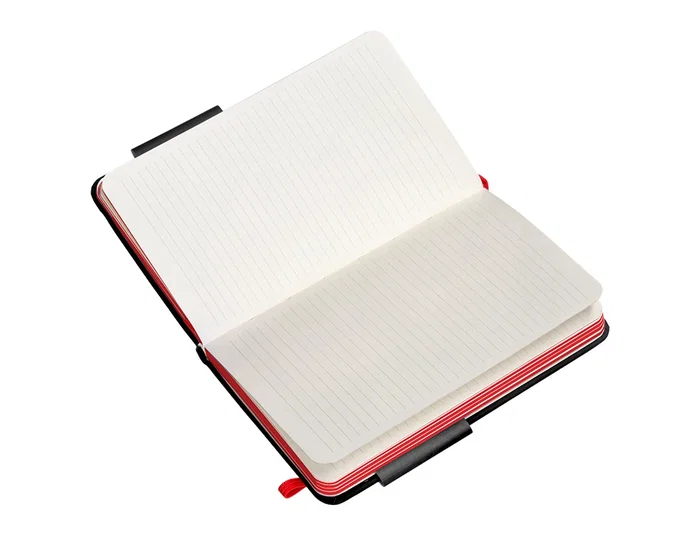 Antartik Cuaderno Tapa Dura A6 Hojas Rayas Negro y Rojo 100 Hojas 80 gr FSC