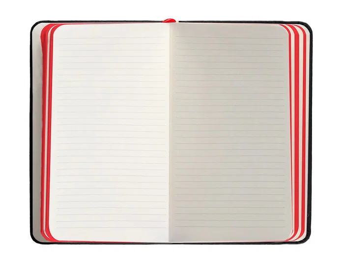 Antartik Cuaderno Tapa Dura A6 Hojas Rayas Negro y Rojo 100 Hojas 80 gr FSC