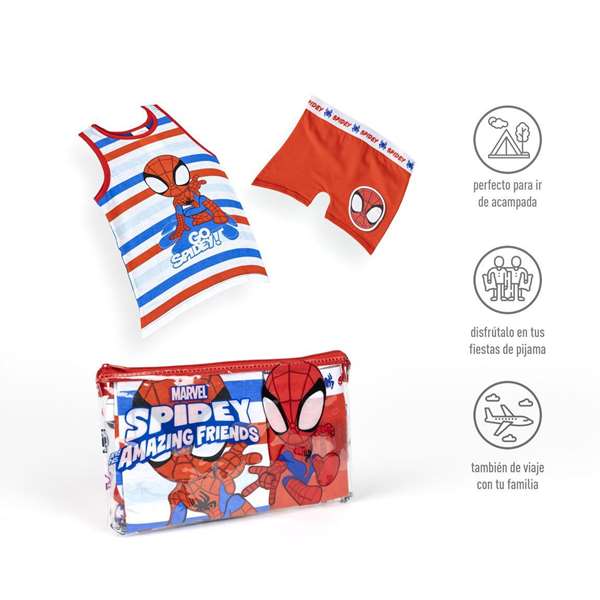 Cerdá Pijama Tirantes Single Jersey Neceser Spidey Talla 3 Años Niños