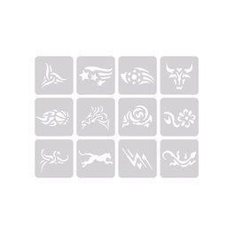 Bifull Hair Tattoo Kit 12 Modelos - Innovador Sistema de Tatuaje para el Pelo, Fácil de Aplicar con Plantillas