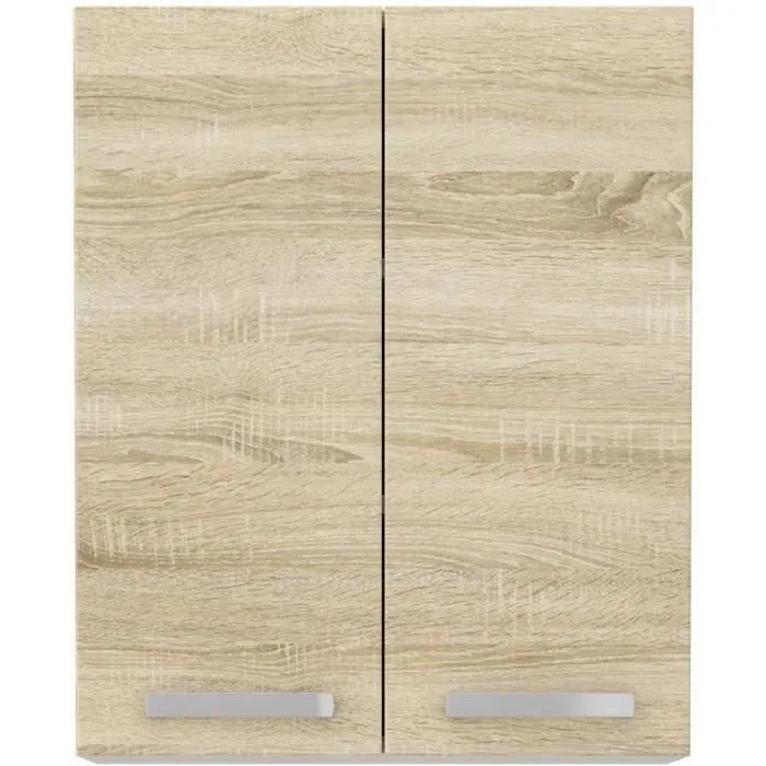 LASSEN Mueble alto 2 puertas batientes Roble Sonoma 60x31.6x72 cm