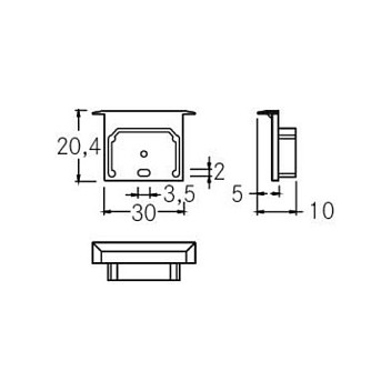 Brumberg 53066070 Endkappen-Set QUALITYFLEX Blanco Plástico 20,4 mm
